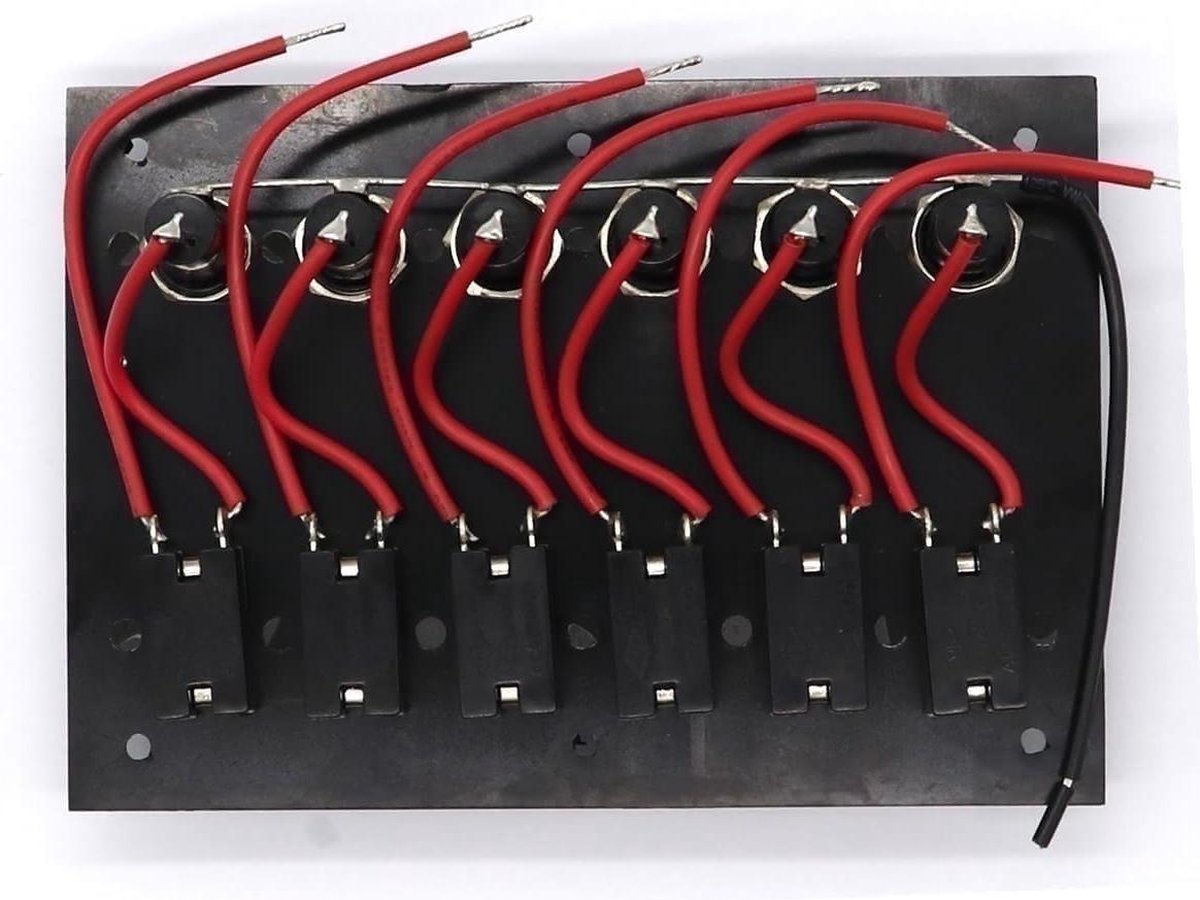 5 Gang Tuimelschakelaar Panel 12V/24V 20A/10a Waterdicht Aluminium Op Off Switch Panel LED Rood Backlit Licht Tuimelschakelaars voor Marine Boten, RV's, Auto's, Vrachtwagens