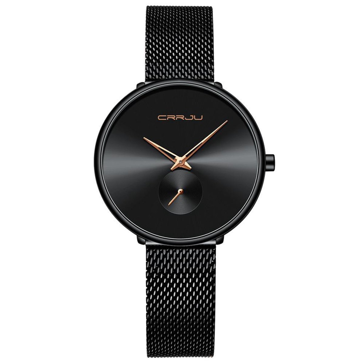 CRRJU® - Horloge Dames - Cadeau voor Vrouw - 40 mm - Zwart