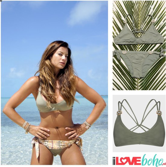 BOHO Bikini Top - Ibiza - Ultimate - Olive - Olijf - Groen - XXL - Cup DD |  bol.com