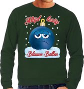 Foute Kerst trui / sweater -  Altijd lastig blauwe ballen - blue balls - groen voor heren - kerstkleding / kerst outfit M (50)