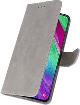 Bookstyle Wallet Hoesje voor Galaxy A40 Grijs + Screenprotector