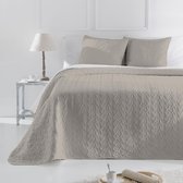 Luxe bed sprei deken Lamba cappuccino 250 x 270 met kussenslopen