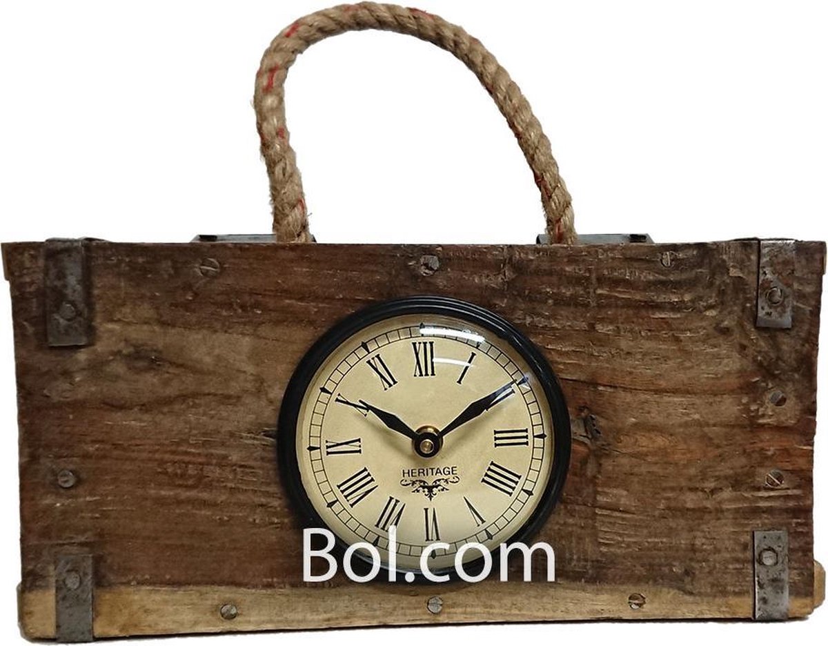 Dicht Gepolijst herhaling Landelijke houten klok - oude steenmall 32cm | bol.com