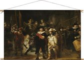 Nachtwacht | Rembrandt van rijn | Oude meesters | Kunst | Textieldoek | Textielposter | Wanddecoratie | 120CM x 80CM” | Schilderij