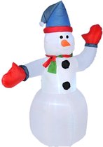 Opblaasbare sneeuwpop met licht 180 cm kerstdecoraties - Opblaas sneeuwman kerstdecoraties binnen/buiten
