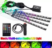 Sound Activated - LED - Auto - Interieur - Verlichting RGB - Met Afstandbediening