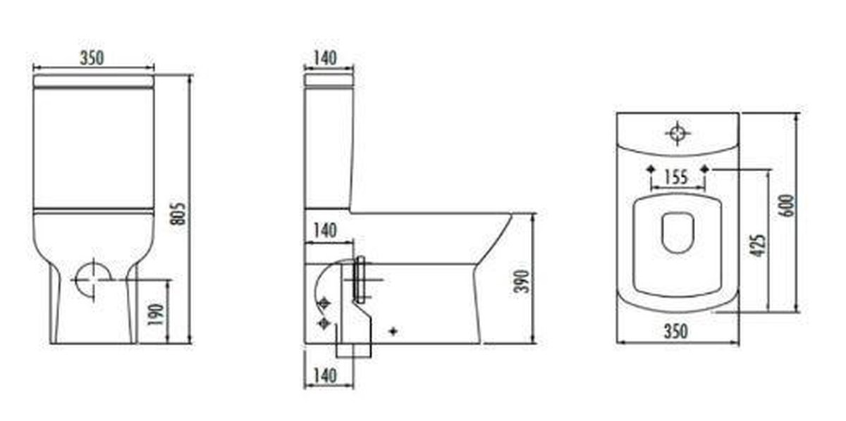 SaniGoods Acora toilet met bidet sproeier warm en koud water matzwart