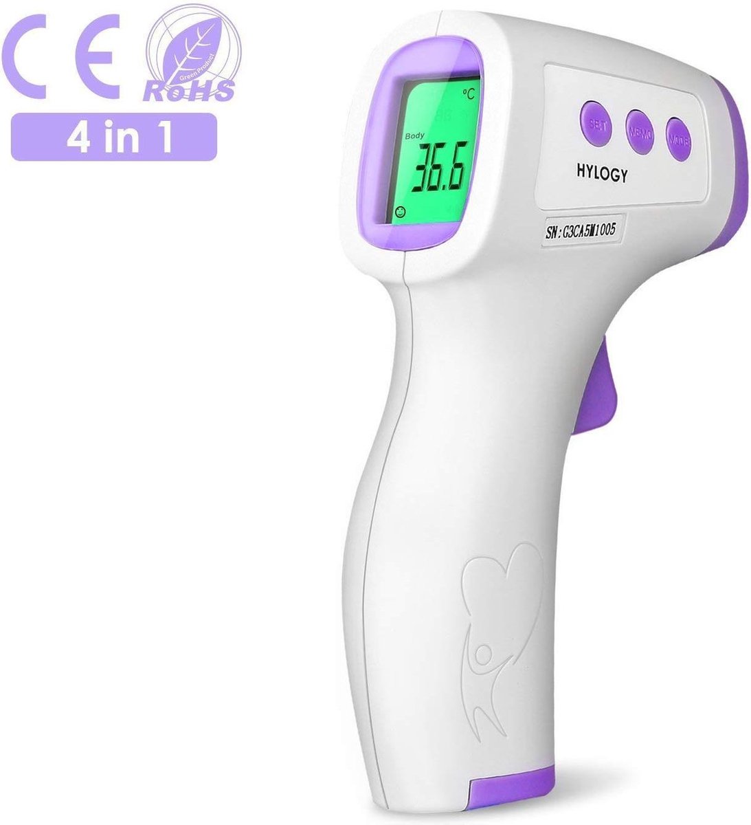 bol.com | Hylogy - Contactloze digitale thermometer - Wit