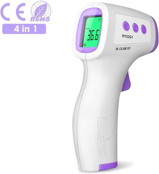 Hylogy - Contactloze digitale thermometer - Wit | bol.com