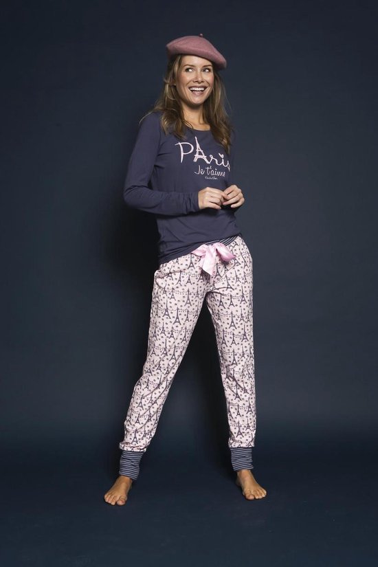 Charlie Choe - Charlie Choe dames pyjama longsleeve Paris Mon Cherie Maat:  XXL | bol.com