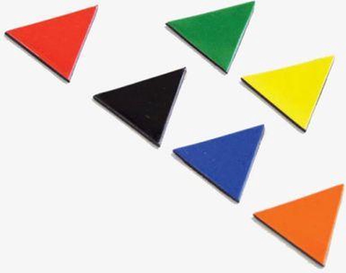 Magnetische symbolen Driekhoek 2cm - Zwart vel van 42 stuks