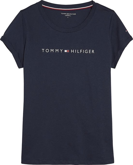 Tommy Hilfiger T-Shirt Logo Dames - Blauw - Maat XS | bol.com