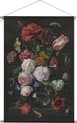 Stilleven met bloemen in een glazen vaas | Jan Davidsz. de Heem | Textielposter | Wanddecoratie | 30CM x 45CM” | Schilderij