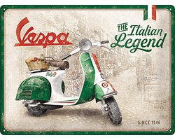 Wandbord - Vespa The Italian Legend - 30x40 cm