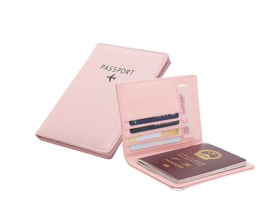 Paspoort Cover Roze & Pasjeshouder - Premium Quality! Paspoorthoes Paspoorthouder Paspoort Hoesje Mapje