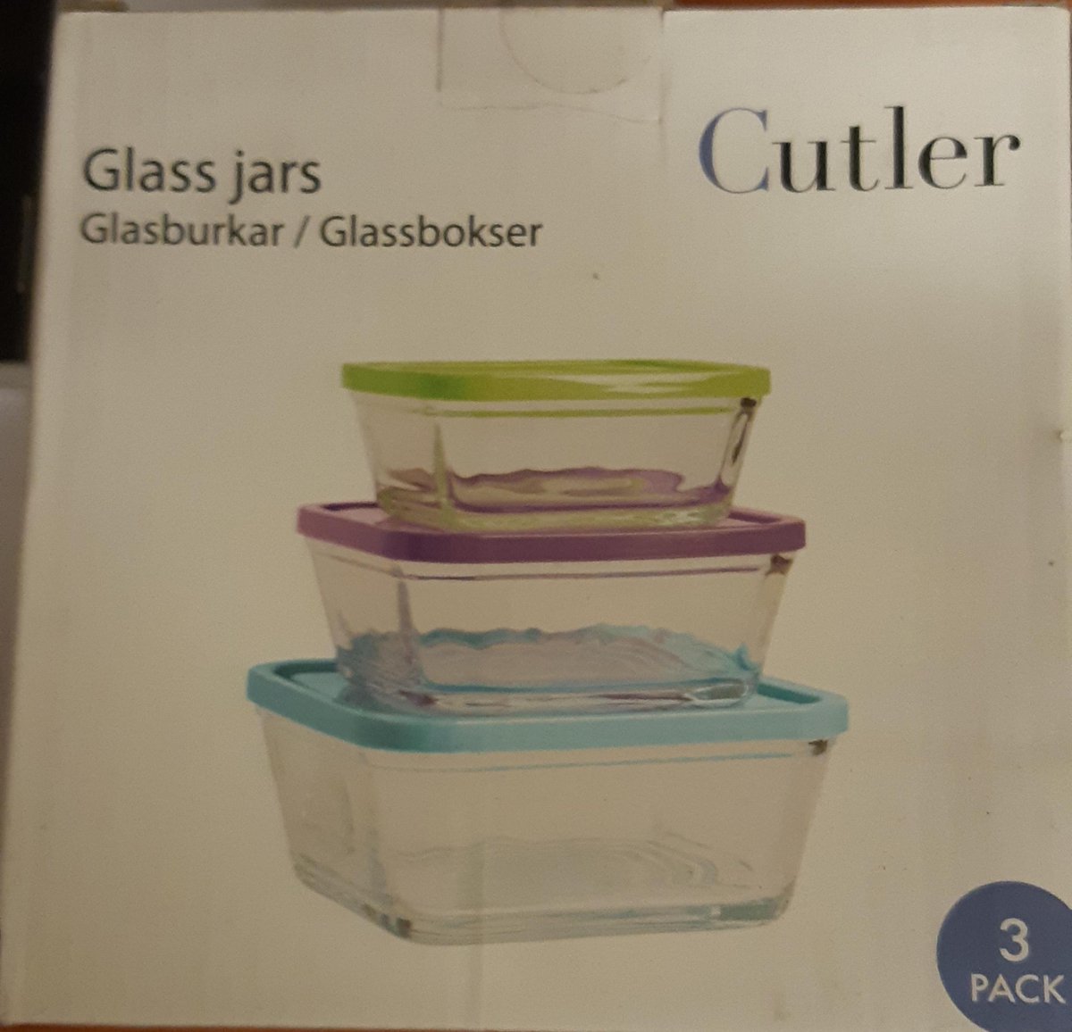 Cutler 3 delige glazen vershoud boxen