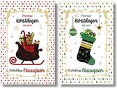 20 Kerstkaarten - Folie - Witte envelop - 10,5 x 16 cm