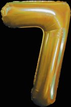 Ballon – Folie ballonnen cijfers – Verjaardags ballon – Cijfer 7 – Goud - 97cm – 1 stuk