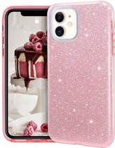 Ntech Apple iPhone 11 Pro Glitter TPU Back Hoesje - Roze