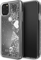iPhone 11 Pro Max Backcase hoesje - Guess - Glitter Zilver - Kunststof