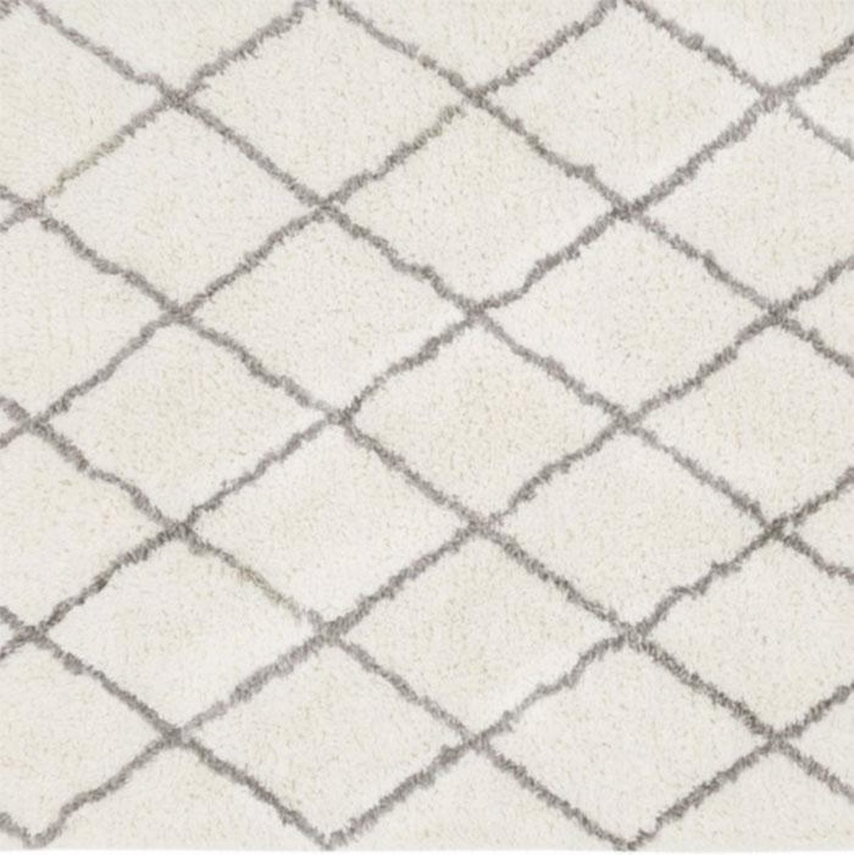 Duplicatie vice versa Geplooid Vloerkleed wol - ruiten - offwhite (wit) / grijs - 200 x 300 - hoogpolig -  rechthoekig | bol.com