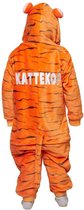 Kinder tijger onesie - dieren onesie - verkleedkleding - carnavalskleding – jongens - meisjes – peuter - Kattekop - maat 116/128