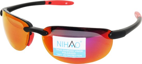 Foto: Nihao lomond full frameless sportbril hd 1 1mm 7 layers polarized lens tr 90 ultra light frame anti reflect coating true fire revo coating tpu anti swet neusvleugels en temple tip uv400