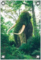 Tuinposter –Mammoet van Groene Planten – 100x150cm Foto op Tuinposter (wanddecoratie voor buiten en binnen)