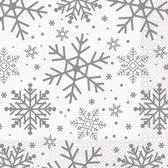 Haza Original Servetten Holiday Snowflakes 33 Cm 16 Stuks Wit
