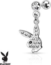 Helix piercing playboy hangertje ©LMPiercings
