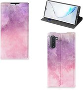 Geschikt voor Samsung Galaxy Note 10 Bookcase Pink Purple Paint
