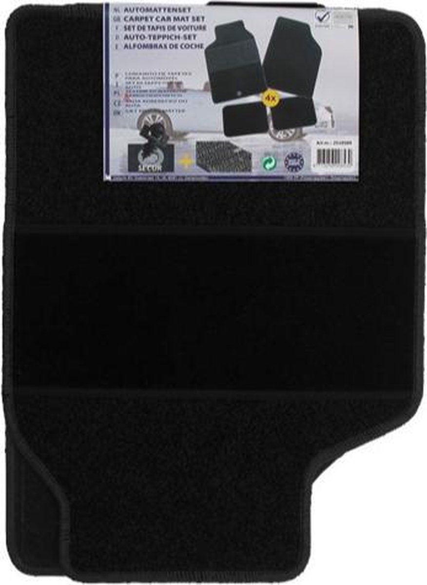 Premium Parts Ensemble de tapis de voiture Pvc Noir 4 pièces