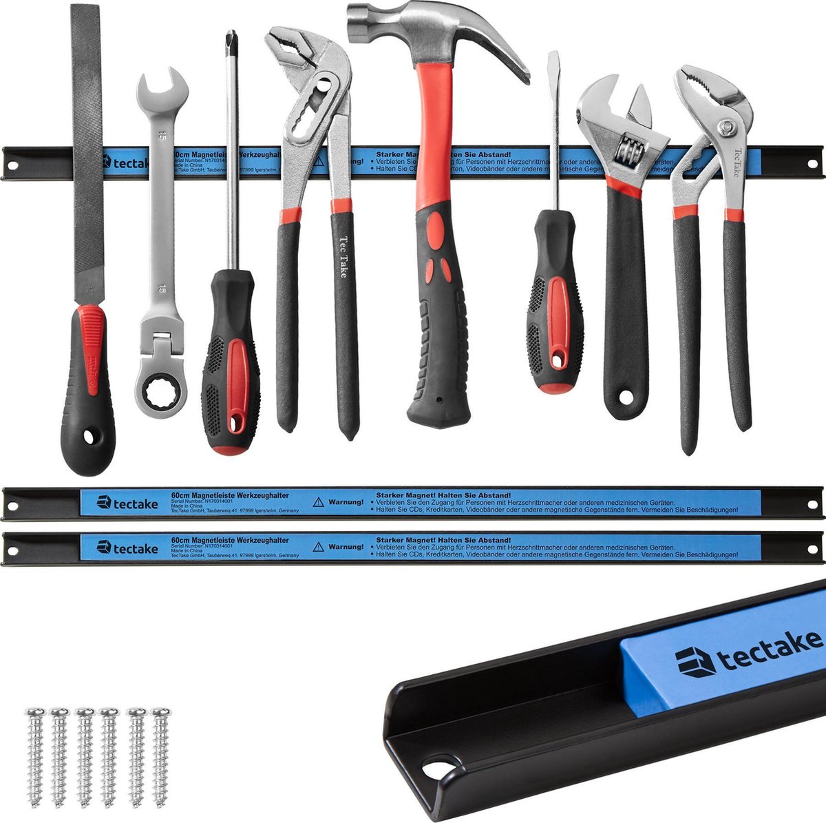 VonHaus Magnetische gereedschapshouders set van 4-12 inch Heavy Duty Magnetische Tool Houder Strips voor DIY Opslag - Sleutel en Schroevendraaier Houder Rack Sterke Magnetische Strips voor Gereedschap