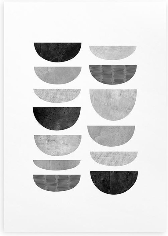 Poster zwart wit grafisch minimalistisch abstract kunstposter A3