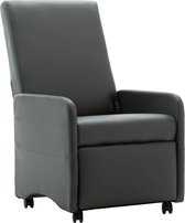 Fauteui Grijs kunstleer (Incl Anti Kras Vilt 16st)  / Loungestoel / Lounge stoel / Relax stoel / Chill stoel / Lounge Bankje / Lounge Fauteil