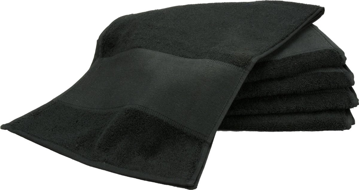 ARTG Towelzz® SPORTHANDDOEK Extra Lang - 30 x 140 cm - Set van 5 stuks - BLACK