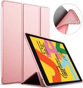 Hoes geschikt voor iPad 2019 / 2020 / 2021 10.2 inch - Trifold Book Case Leer Tablet Hoesje Roségoud