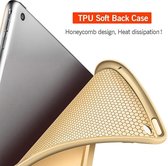 Hoes geschikt voor iPad 2019 / 2020 / 2021 10.2 inch - Trifold Book Case Leer Tablet Hoesje Goud
