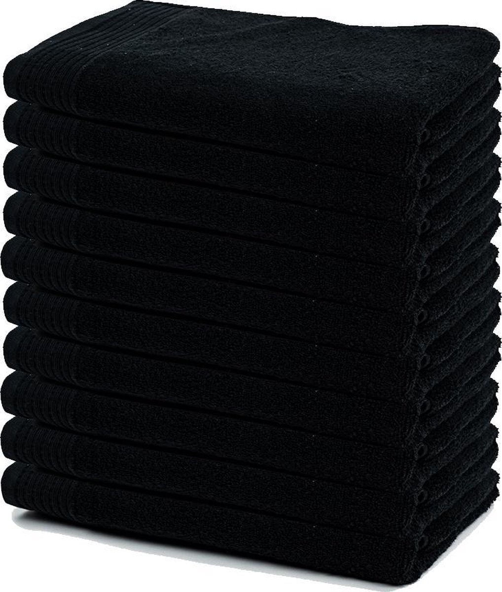 The One Badlaken - 70x140cm - Zwart – Set van 10