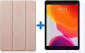 Shop4 - iPad 10.2 (2019/2020) Hoes + Glazen Screenprotector - Smart Book Case Goud