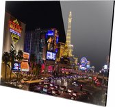 Schilderij - Las Vegas Aan De Muur Steden - Zwart En Geel - 100 X 150 Cm Las Vegas | Plexiglas | Foto Op Plexiglas | Wanddecoratie | 150 Cm X 100 Cm | Schilderij | Aan De Muur | St