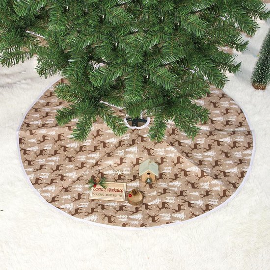 Kerstboom rok - Kerstboom kleed - Ø 80 cm - Bruin - Kleed voor onder de  kerstboom -... | bol.com
