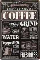 DW4Trading® Metalen wandbord koffie 20x30 cm
