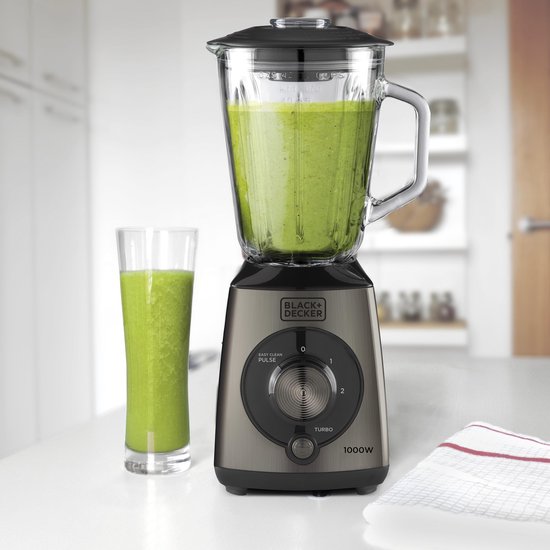 BLACK+DECKER BXJB1000E blender 1,5 l Cooking blender Zwart, Transparant 1000 W