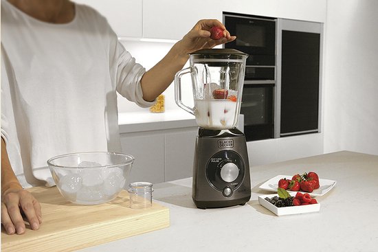BLACK+DECKER BXJB1000E blender 1,5 l Cooking blender Zwart, Transparant 1000 W