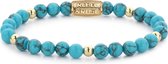 Rebel & Rose More Balls Than Most Turquoise Delight II - 6mm - yellow gold plated RR-60071-G-16,5 cm