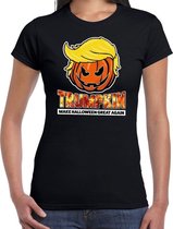 Halloween Trumpkin make Halloween great again verkleed t-shirt zwart voor dames - horror pompoen shirt / kleding / kostuum XXL