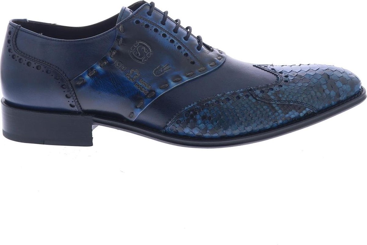 Sendra 10914 Lage Veterschoen Blauw Herenschoenen Slangenleer Maat 41 bol