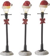 Luville  - Lanterns with Santa hat red battery operated 3 pieces - Kersthuisjes & Kerstdorpen