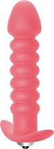 Lola Toys - First Time - Twisted Anal Plug - Vibrerende buttplug met grote ribbels en eikel - 7 functies - 100% Fluweel zacht siliconen - Anaalplug - 13cm x 3cm - Roze